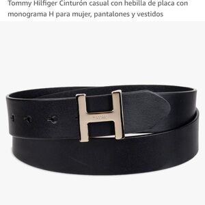 Tommy Hilfiger Black Belt with silver Buckle